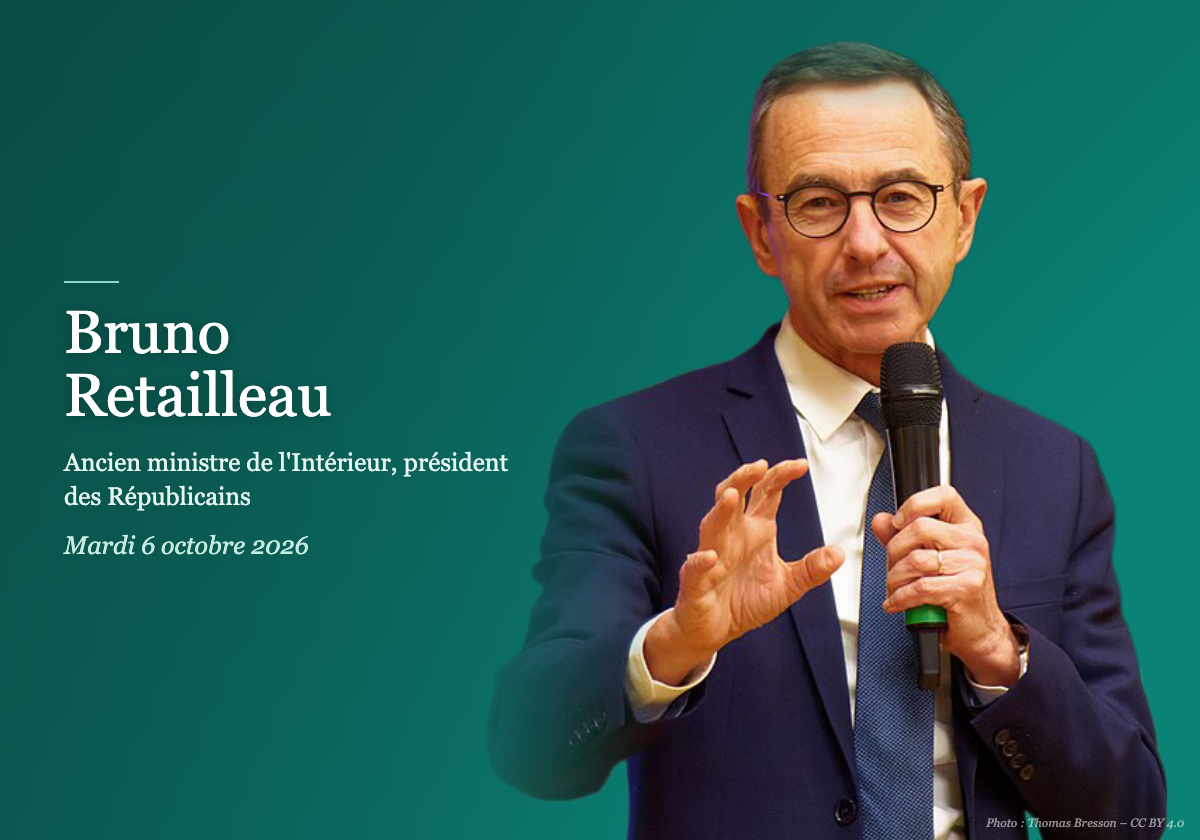 Bruno Retailleau, ancien ministre de l'Intérieur et président des Républicains, dîner-débat du Club, mardi 6 octobre 2026